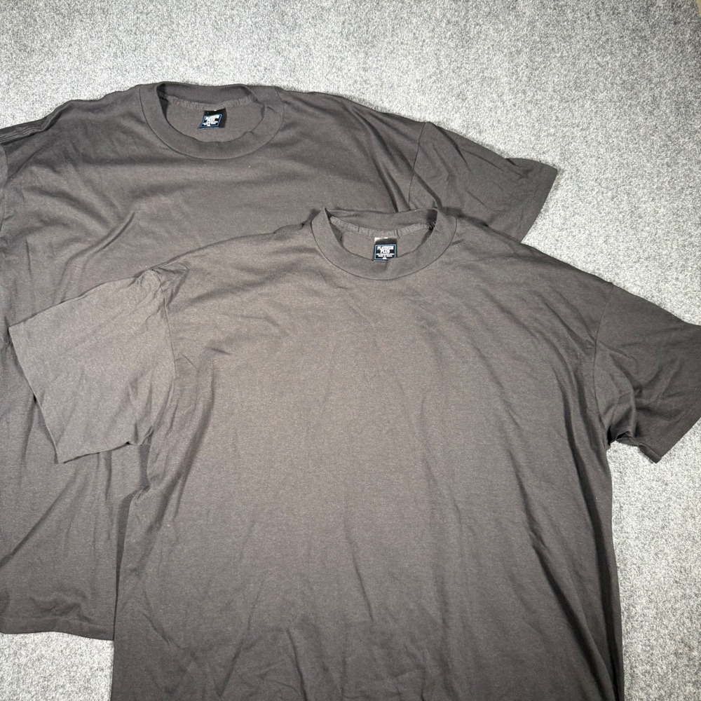 90's Single Stitch Blank T-Shirts Size 4XL Platinum Plus Black Made in USA